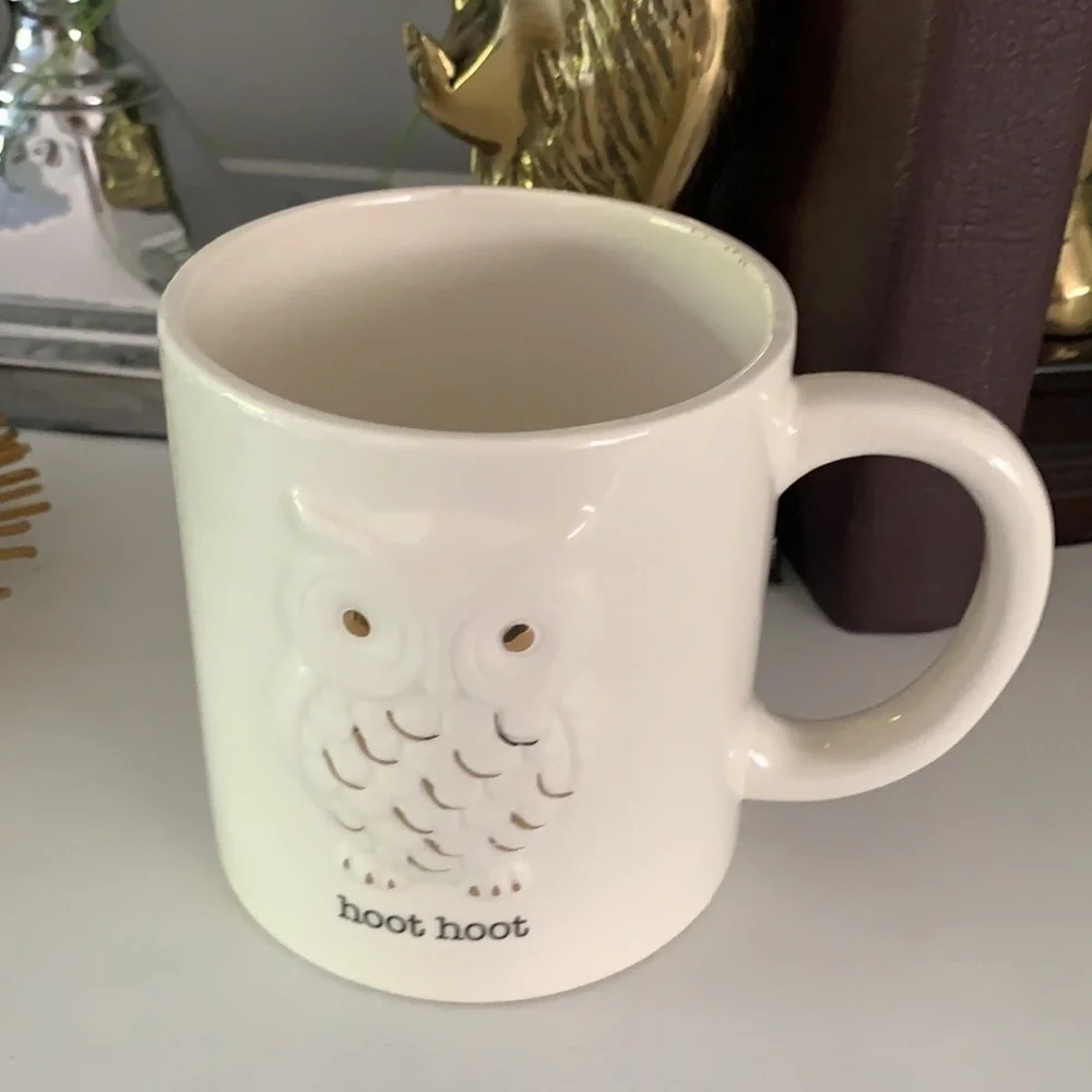 Disney's Animal Kingdom Owl hoot hoot coffee‎ Mug white gold